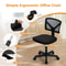 JHK Mesh With Lumbar Support Armless Office Chair Low Back With Wheels Adjustable Height 360 Rollin 4