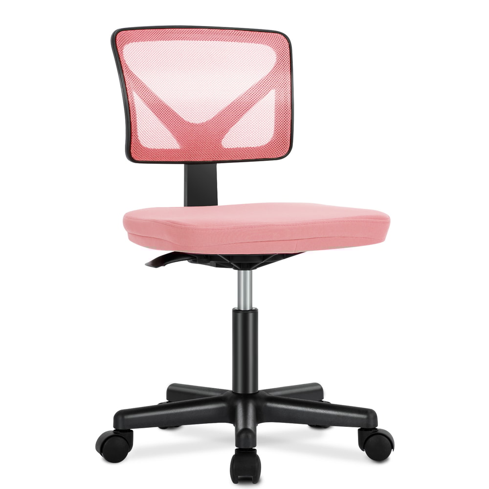 JHK Mesh With Lumbar Support Armless Office Chair Low Back With Wheels Adjustable Height 360 Rollin 8