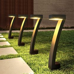 bright solar outdoor lights pathway, 6-pack waterproof led solar garden lights with auto on/off for outside landscape