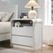 Modern Nightstand With Charging Station Wide Wood Bedside Table W2 Storage Drawers For Bedroom Liv 0