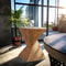 Lightweight Concrete Accent Table, Modern Geometry Side Table for Indoor and Outdoor Use, Compact Bedside End Table