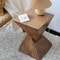 Lightweight Concrete Accent Table, Modern Geometry Side Table for Indoor and Outdoor Use, Compact Bedside End Table