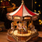 Easy Assemble Classic Carousel Music Box, 3D Wooden Puzzle Moveable Design with Light, Xmas Gifts for Family