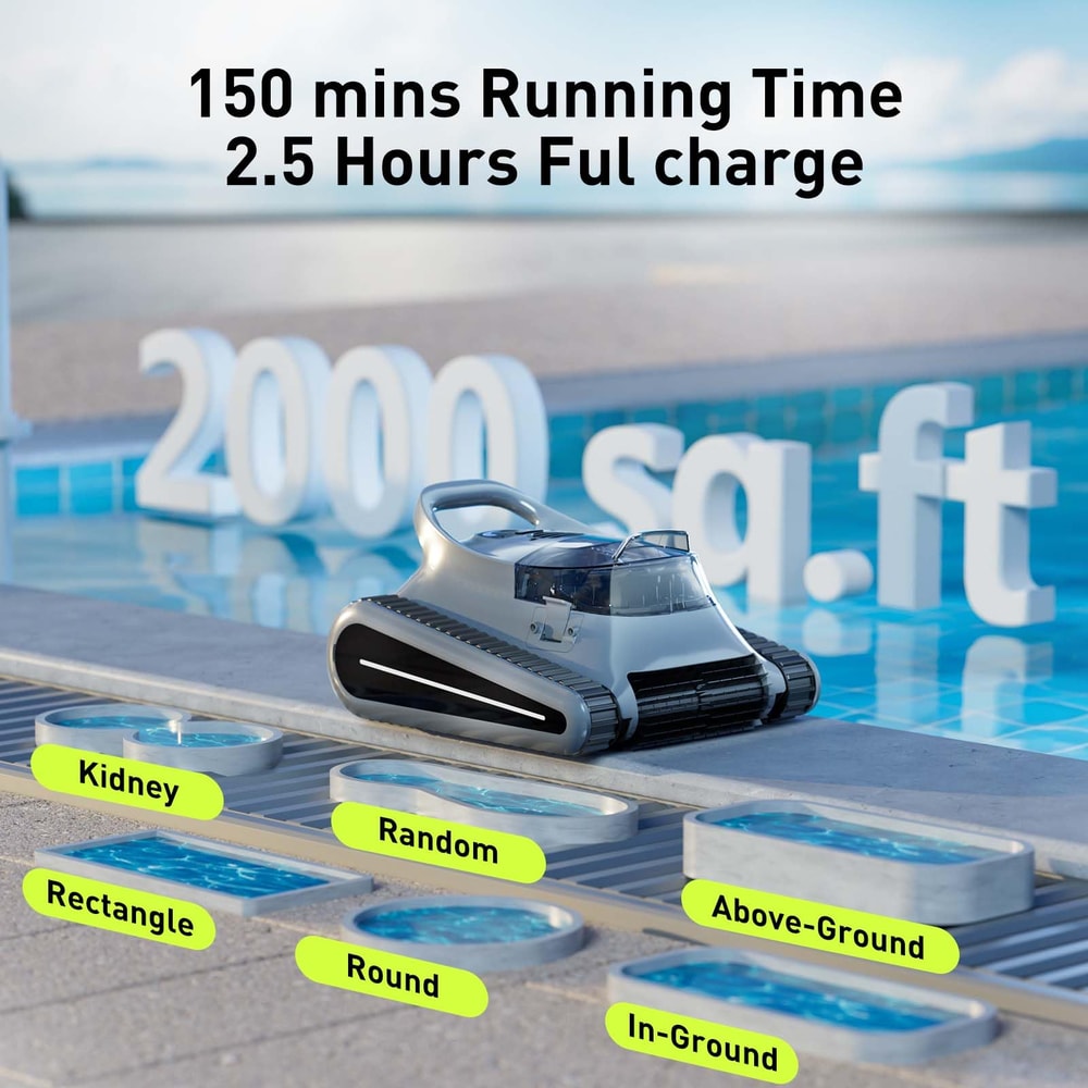 Cordless Robotic Cleaner For Inground Pools Battery Waterline Cleaning Vacuum With AutoDock Dual 1