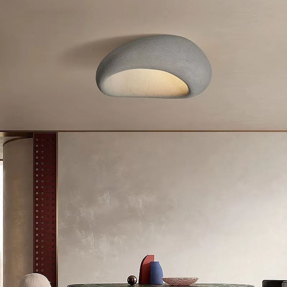 Nordic Wabi Sabi Led Ceiling Lamps, Minimalist Ceiling Light for Living Room, Modern Bedroom Decor Fixture