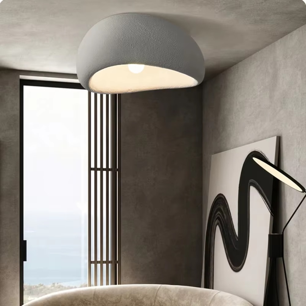 Nordic Wabi Sabi Led Ceiling Lamps, Minimalist Ceiling Light for Living Room, Modern Bedroom Decor Fixture