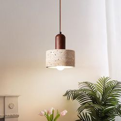 popular wabi sabi travertine droplight, over dining desk kitchen island, yellow marble restaurant decor pendant lamp bed