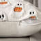 Ghost Pumpkin Plush Faux Fur Pillow Covers, Soft Halloween Decor for Sofa Couch Bed, Living Room Seasonal Accent