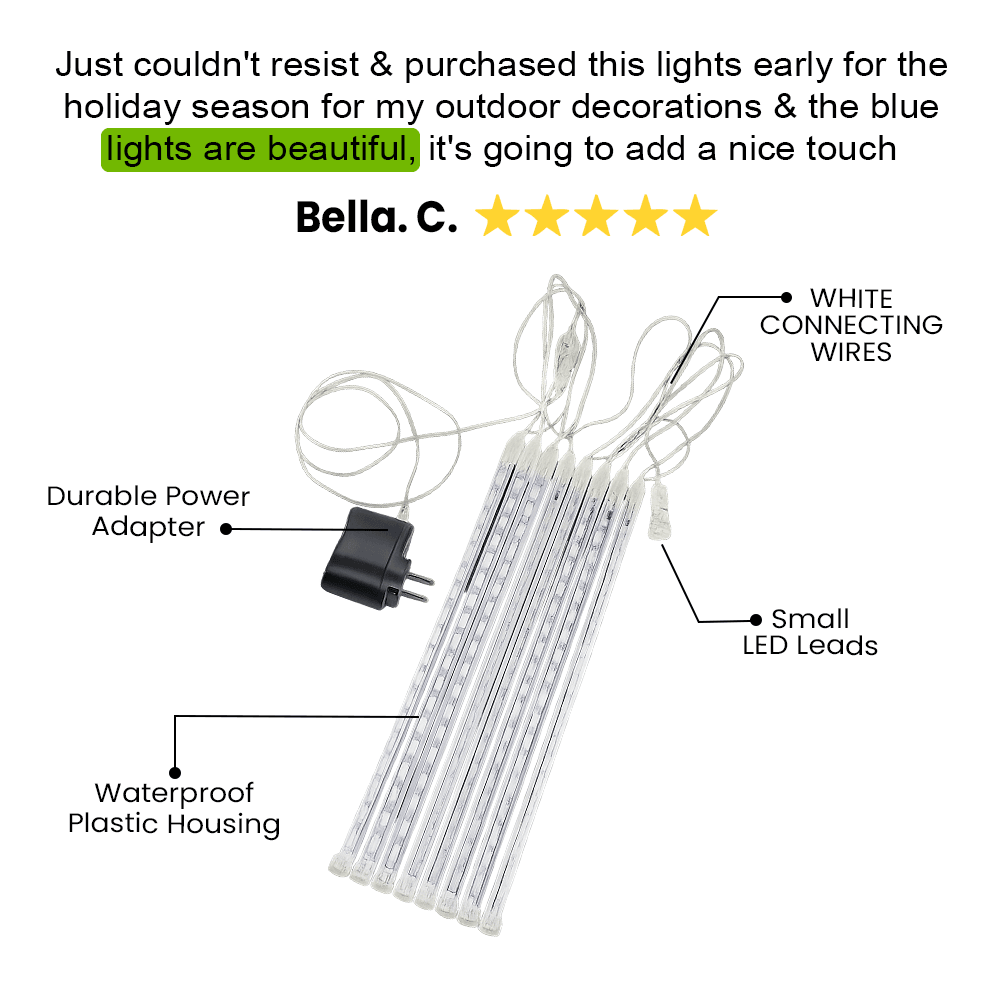 LED Dripping Icicle Lights For Outdoor Christmas Decor 8Piece Set Perfect For Christmas Christmas G