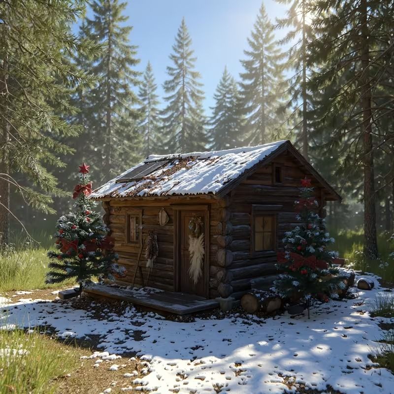 Solar Cedar Christmas Tree Lights Outdoor Holiday Patio Garden Decor 6