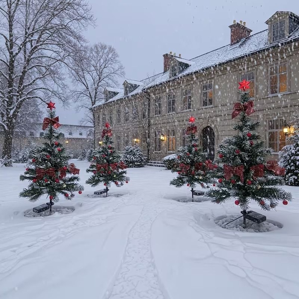 Solar Cedar Christmas Tree Lights Outdoor Holiday Patio Garden Decor 7