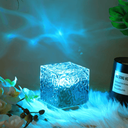 ocean flame projector light for sleep, mood & relaxation, soothing visual night lamp