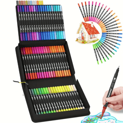 dual tip brush pens for coloring, journaling, calligraphy & diy art projects