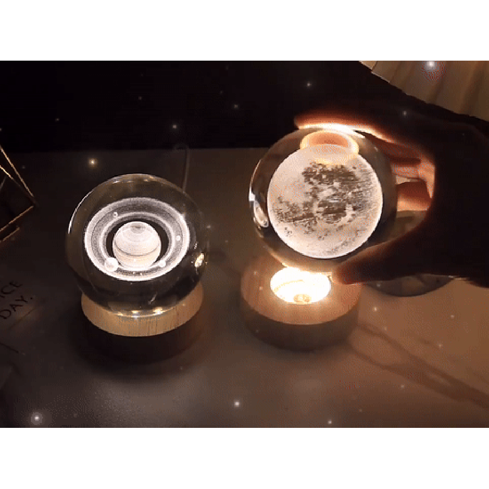 3D Crystal Ball Night Light Pokemon Doraemon Hello Kitty Laser Carved Planet Perfect Birthday Gift