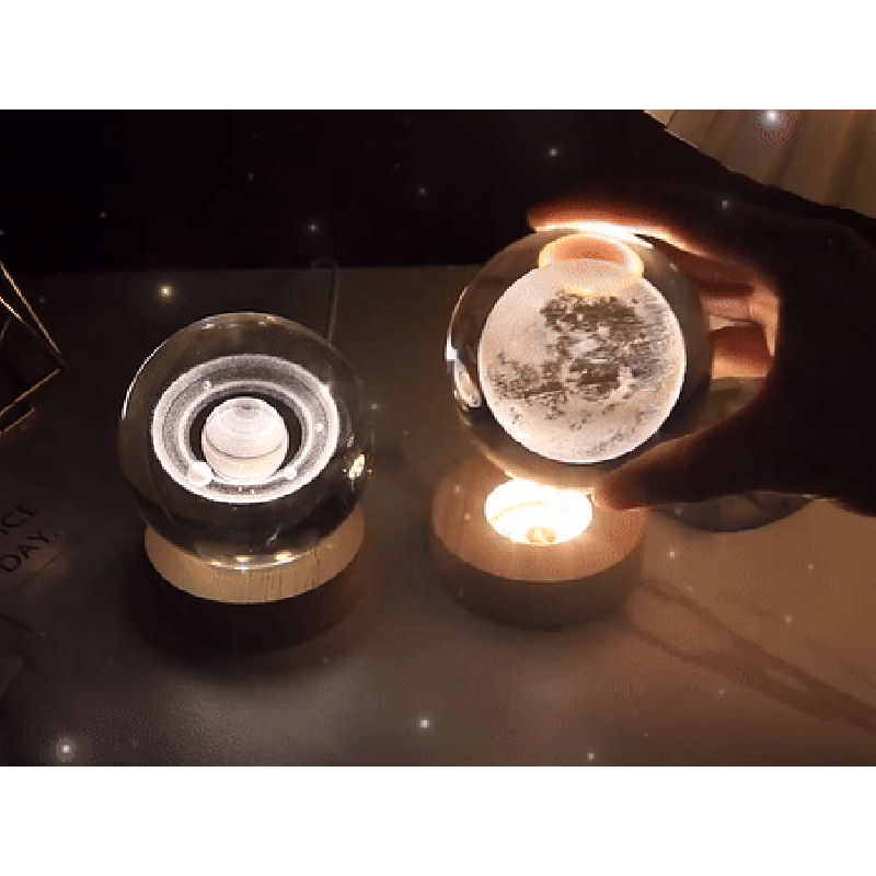 3D Crystal Ball Night Light Pokemon Doraemon Hello Kitty Laser Carved Planet Perfect Birthday Gift