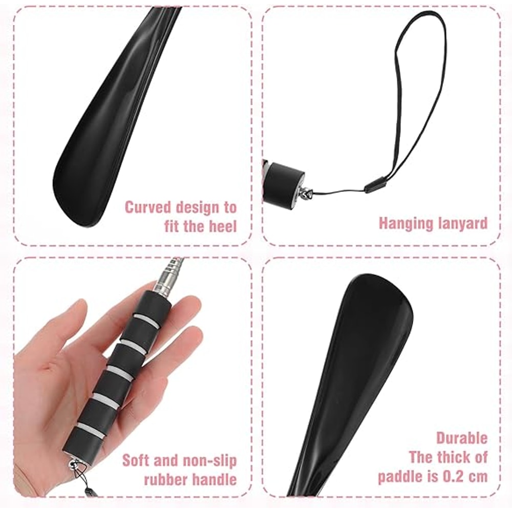 Premium Telescopic Stainless Steel Shoe Horn With NonSlip Handle 7