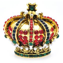 Crown brooch, Colorful statement jewelry