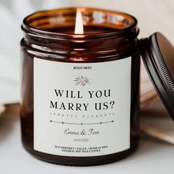 personalized officiant proposal candle – custom be our officiant wedding gift, scented ceremony ask candle
