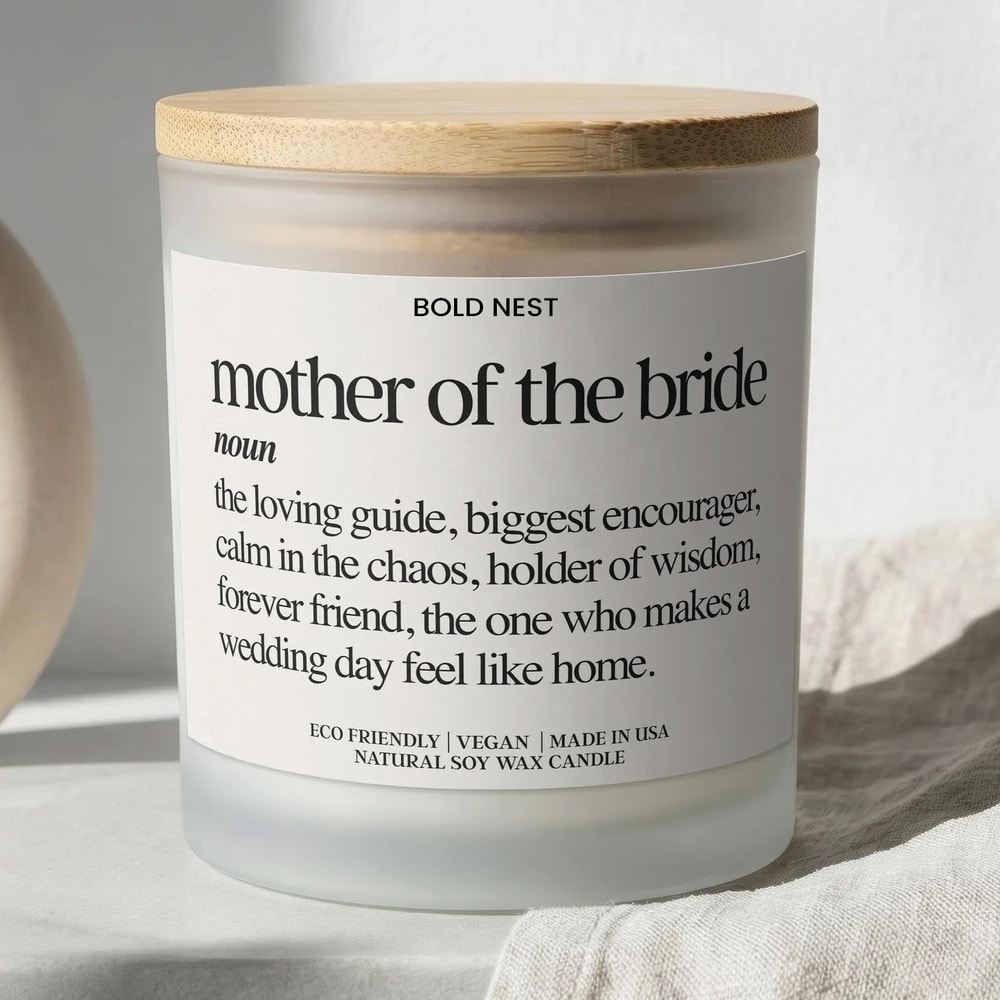 Personalized MotherinLaw Wedding Candle Custom Wedding Day Gift For Mom Scented Bride Groom Keeps 0