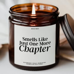 just one more chapter candle – funny book lover gift, custom booktok reading scented candle