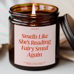 fairy smut candle – romantasy book lover gift, funny scented soy candle for fae & spicy fantasy readers