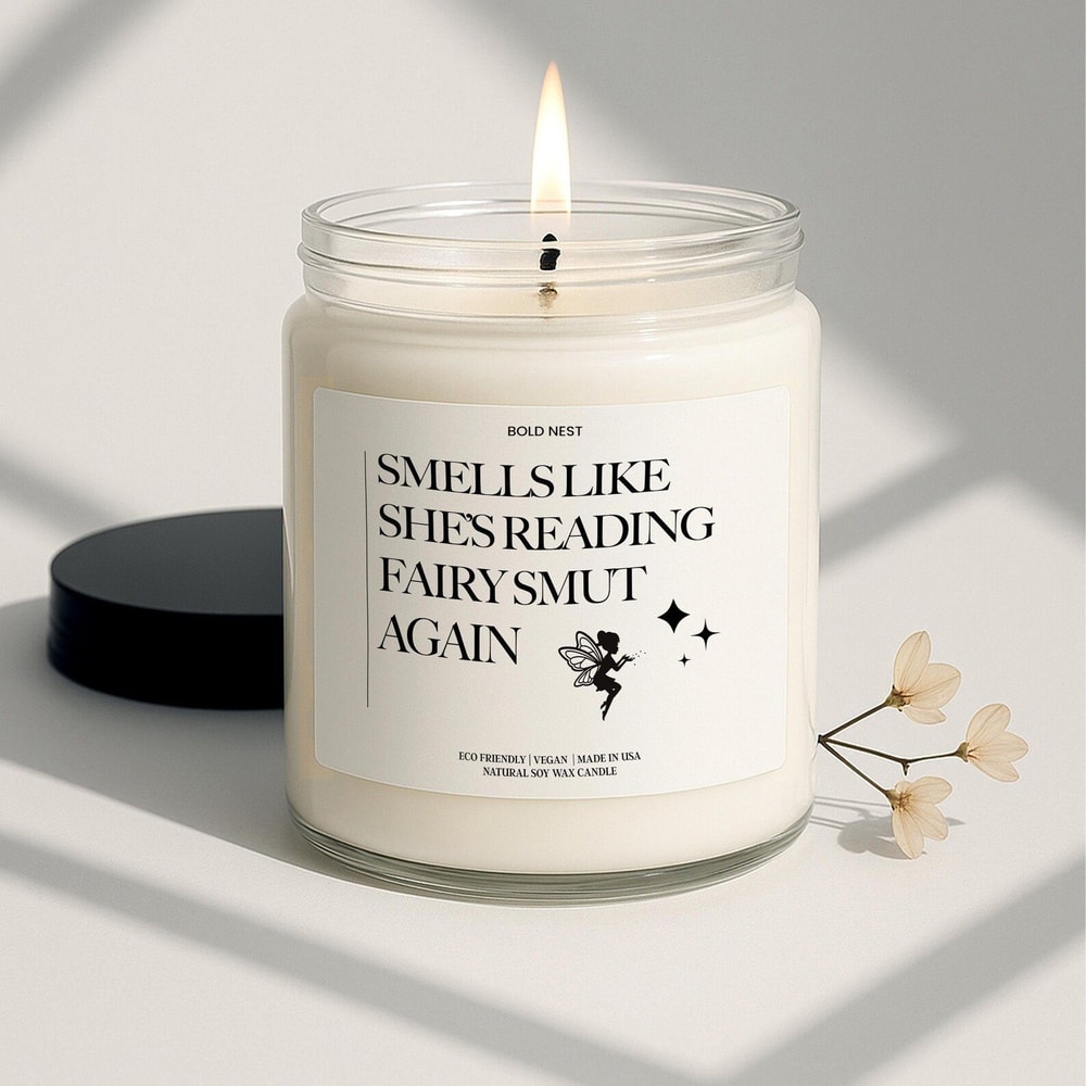 Fairy Smut Candle Romantasy Book Lover Gift Funny Scented Soy Candle For Fantasy Spicy BookTok Re 0