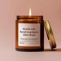 going to college candle, school acceptance graduation gift, new dorm room decor, grad gift for freshmen