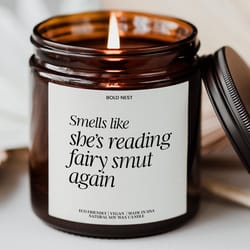 fairy smut candle – romantasy book lover gift, funny scented soy candle for fae & fantasy romance readers