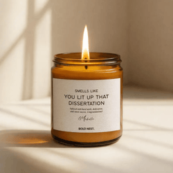 personalized graduation candle smells like dissertation, phd edd doctorate gift doctoral student custom grad present