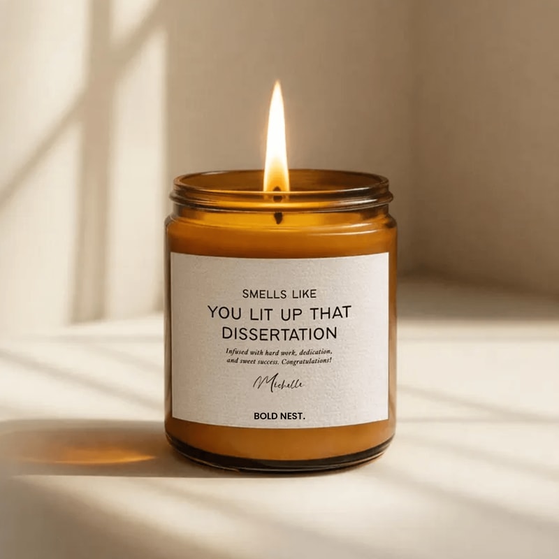 Personalized Graduation Candle Smells Like Dissertation PhD EdD Doctorate Gift Doctoral Student Cus 0