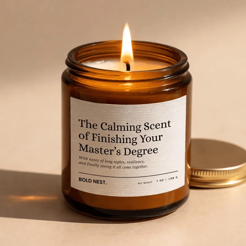 Funny Masters Degree Graduation Candle For Her Custom Humorous Gift For New Graduate Congrats Celeb 0