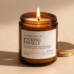 fcking finally candle funny graduation gift personalized success candle 9oz scented candle
