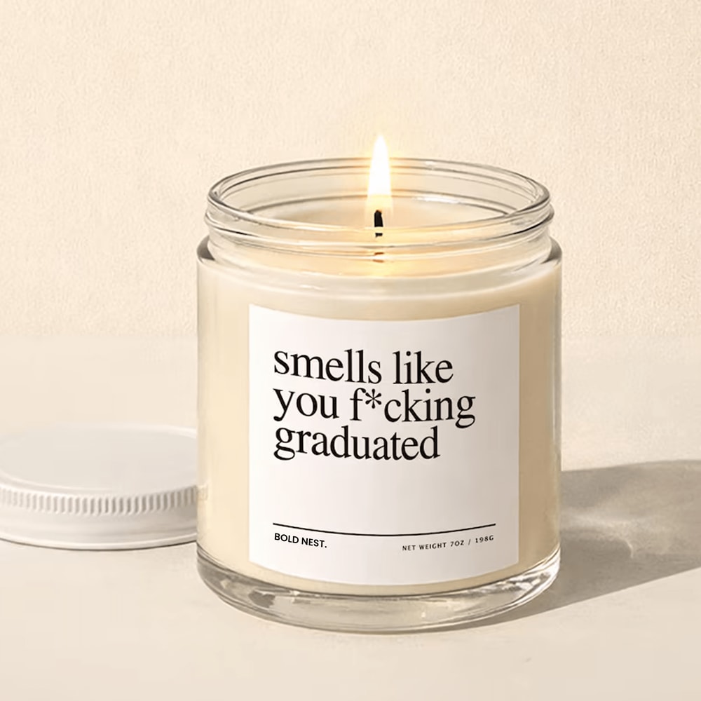 You Fcking Graduated Candle Funny Graduation Gift 9oz Scented Candle Celebration Gift 0
