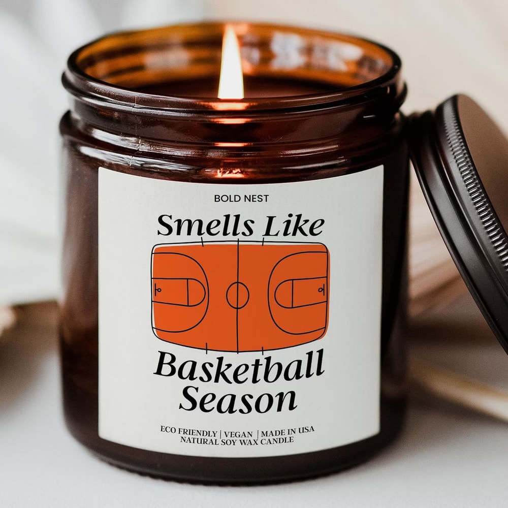 Basketball Candle Game Day Scented Soy Candle Gift For Sports Fans 0