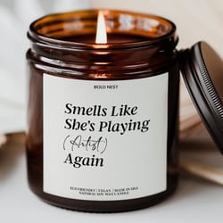 smells like favorite artist candle | personalized music lover gift for fan girl & concert friend