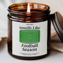 football fan candle | smells like football season game day soy candle gift for sports lovers