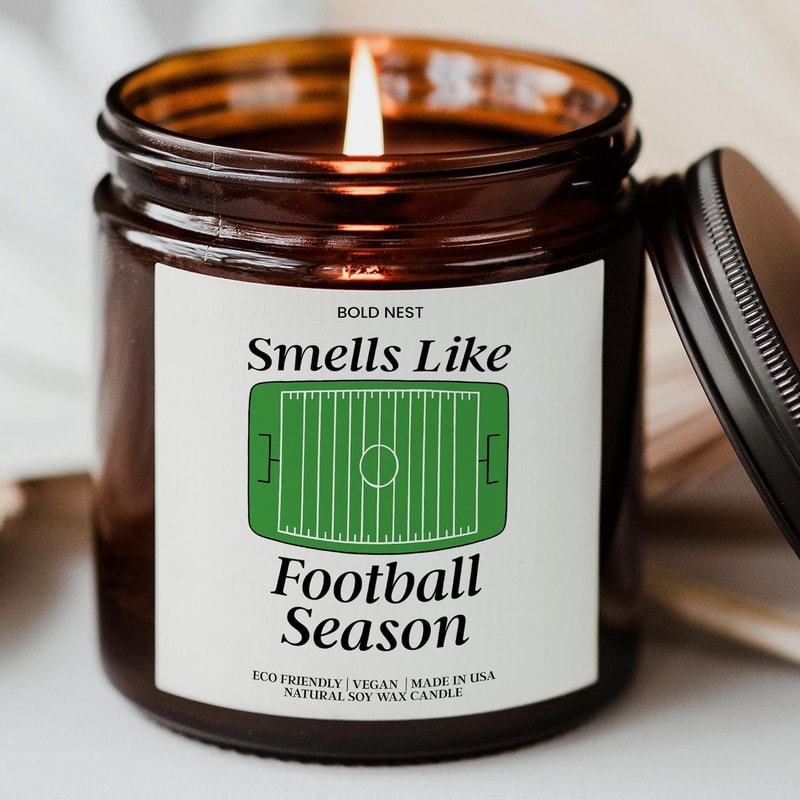 Football Fan Candle Smells Like Football Season Game Day Soy Candle Gift For Sports Lovers 0