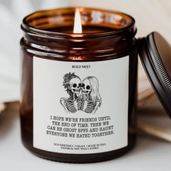 best ghost friends candle | personalized funny birthday candle for besties, dorm room & halloween decor