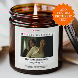 personalized birthday candle | custom friendship & anniversary memory gift for best friend, sister & couples