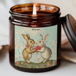 vintage happy easter candle | spring soy candle gift for mom, grandma & easter basket decor