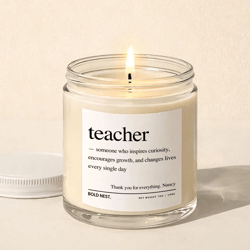 personalized appreciation candle teacher definition, thank you mentors, school gift teacher week present