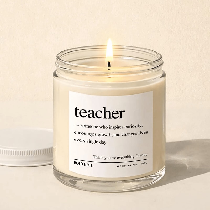 Personalized Appreciation Candle Teacher Definition Thank You Mentors School Gift Teacher Week Pres 0