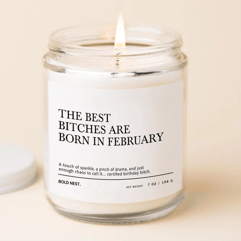 Funny February Birthday Candle Sarcastic Gift For Her 9oz Scented Candle Birthday Gift 0