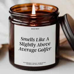 golf lover candle | funny sports fan gift candle for him, husband & fathers day surprise