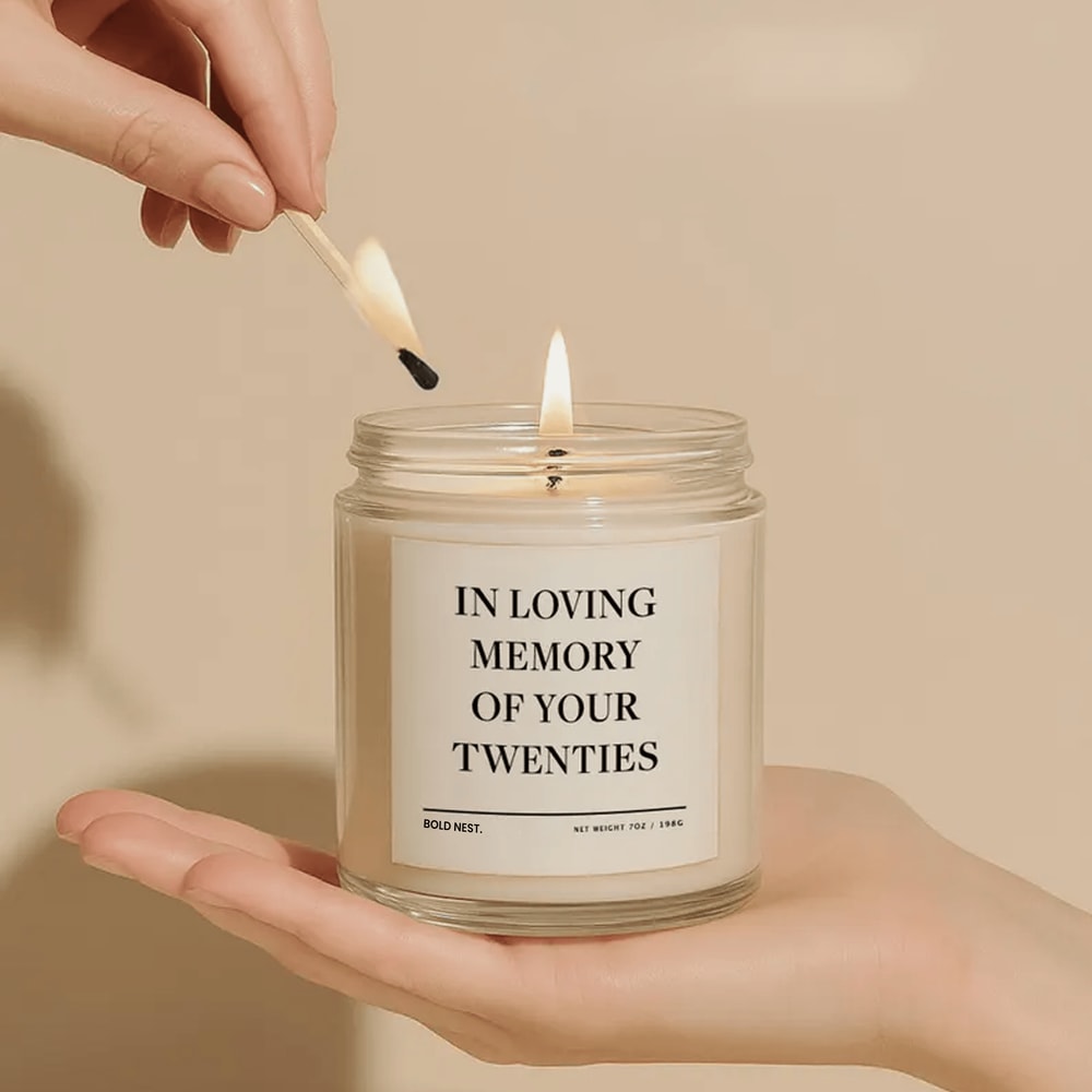 Sarcastic 30th Birthday Candle In Loving Memory Of Your Twenties Funny Milestone Gift For Friends 0