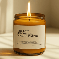 funny january birthday candle, sassy gift for her, best bitches are born in january – friend valentine's birthday gifts