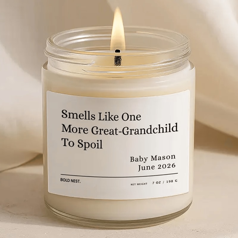 Pregnancy Announcement Candle Gift For Grandparents Personalized New Grandchild Gift 0