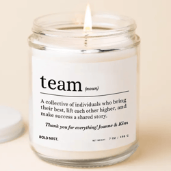 custom team definition candle employee appreciation gift personalized office gift coworker gift boss gift company gift