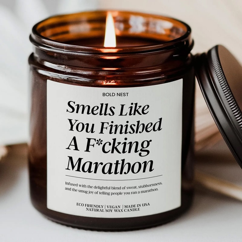 You Finished A Marathon Candle Funny Athlete Gift For Runners Coaches Race Day Celebration 0