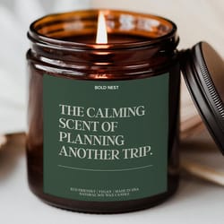 planning another trip candle travel lover gift funny vacation planning soy candle